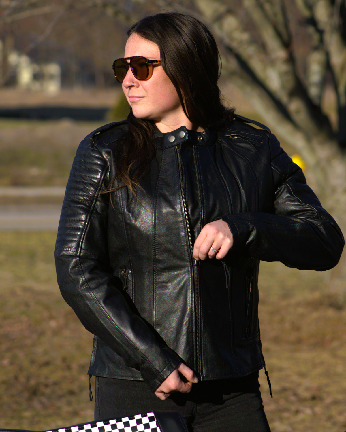 Biker - Women's Motorcycle Leather Jacket - First MFG Co