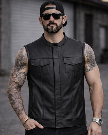 Hotshot Men's Motorcycle Leather Vest – First MFG Co