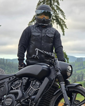 Downside Mens Motorcycle Leather Vest - First MFG Co