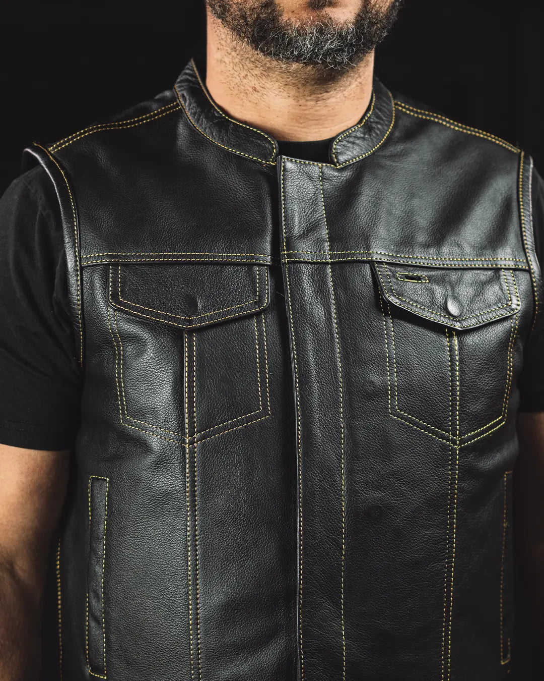 The Cut Men's Leather Motorcycle Vest - Multiple Color Options 
