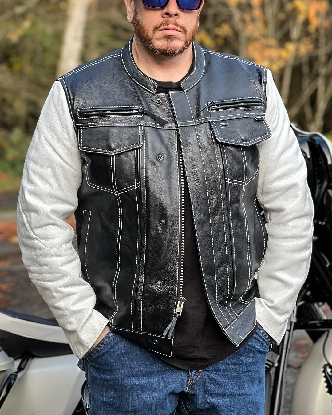 Vincent Men's Cafe Style Leather Jacket Men's Leather Jacket Jackets