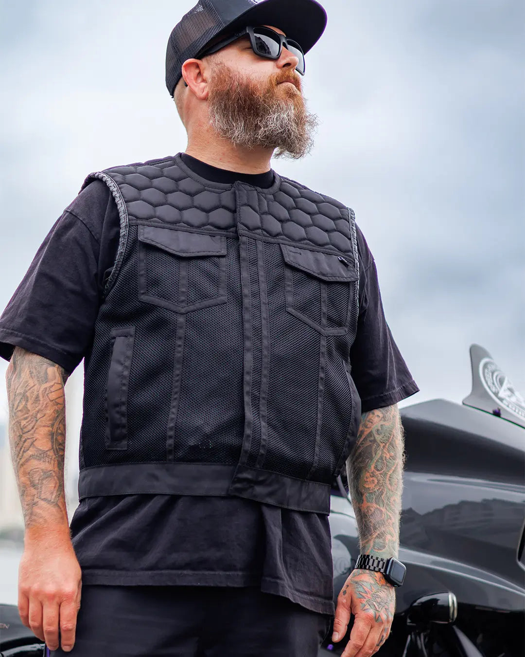 Hornet Moto Mesh Men's Club Style Vest Men's Moto Mesh Vest Vests