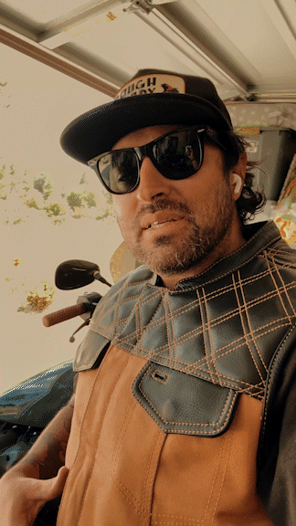 Hunt Club Motorcycle Leather Canvas Vest