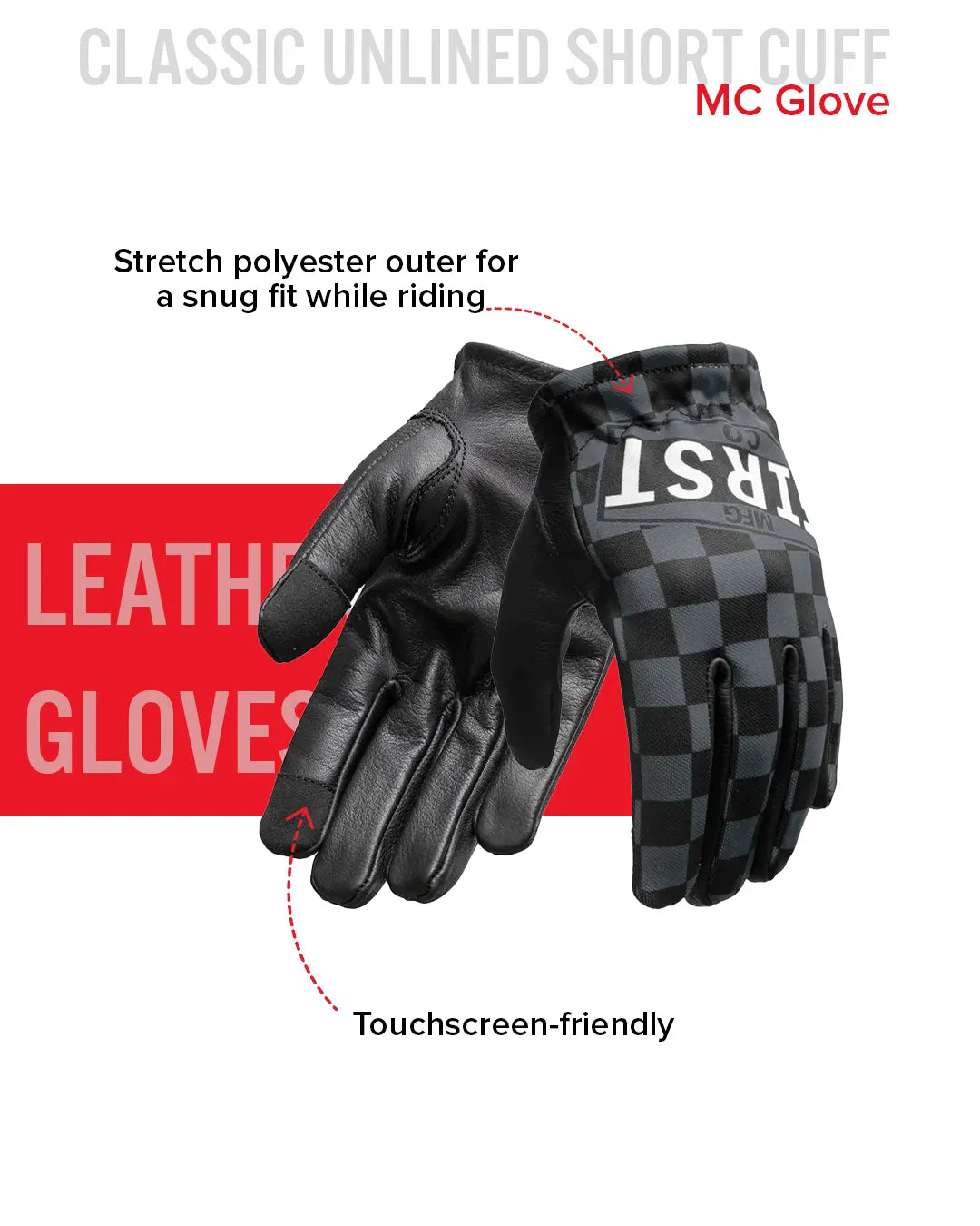 Clutch Men's Motorcycle Leather Gloves Men's Gloves Accessories