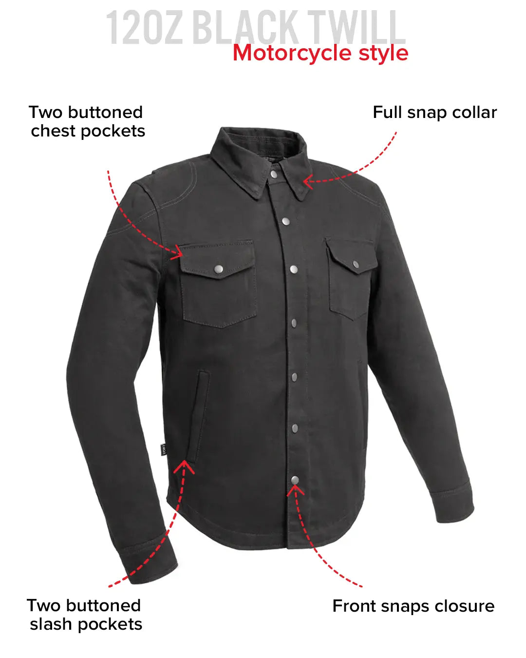 Dagger Motorcycle Twill Shirt Men's Shirt First Manufacturing Company