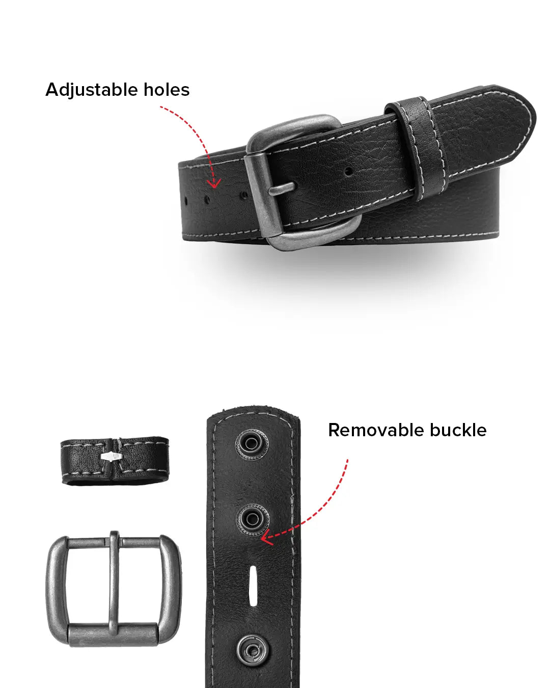 FULL GRAIN WITH CUSTOM STITCH BELTS display picture 2