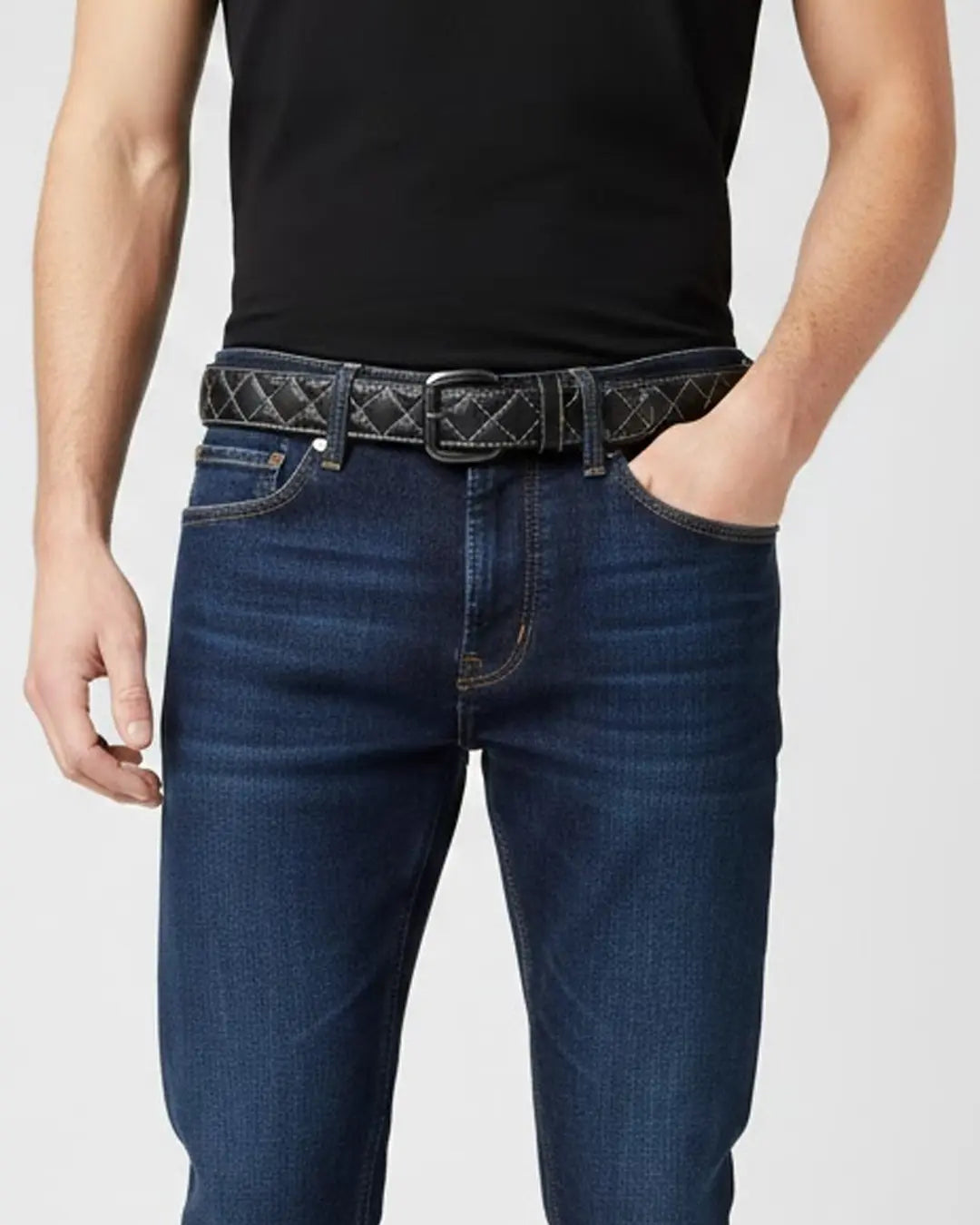 Diamond Quilted Leather Belt