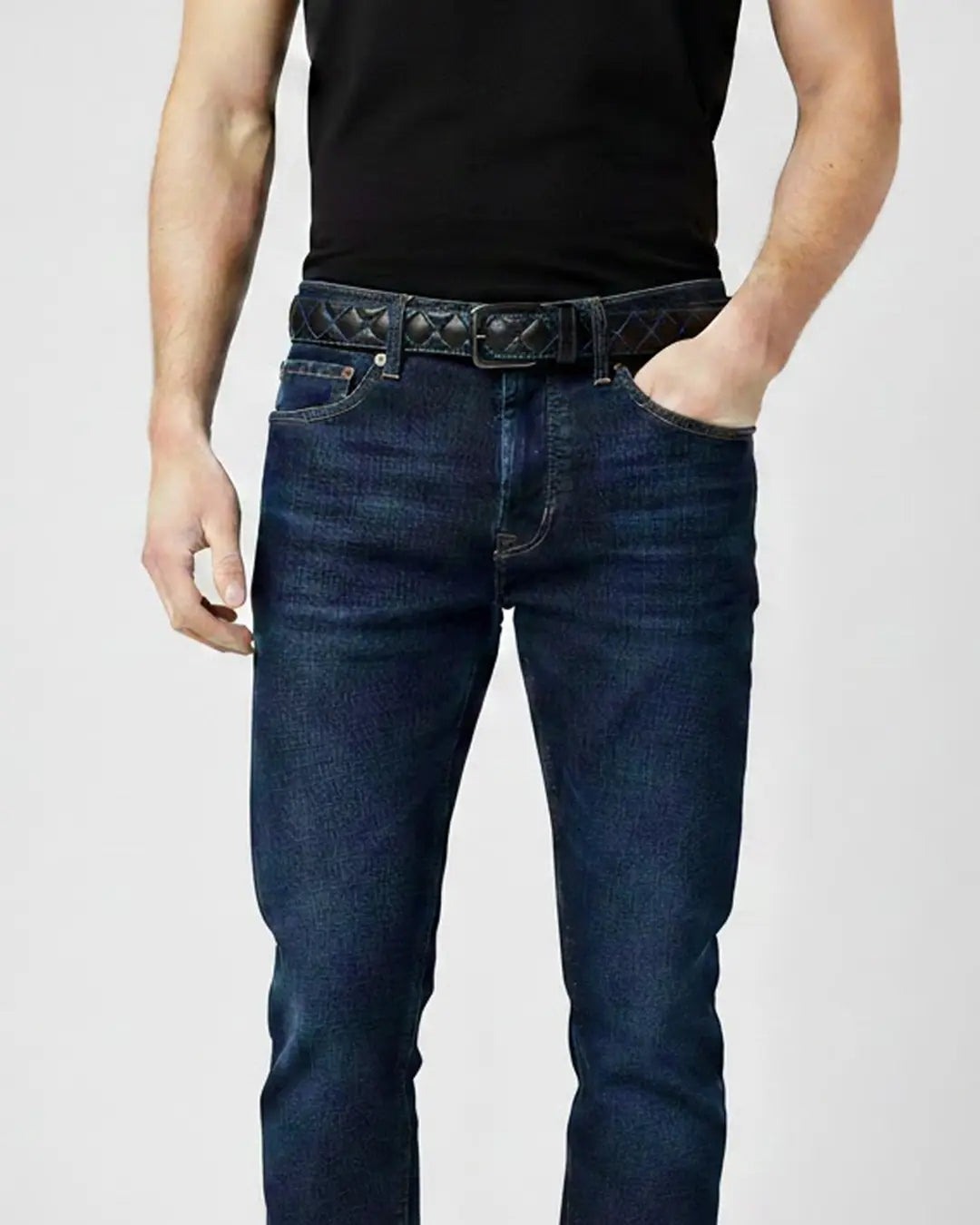 Diamond Quilted Leather Belt