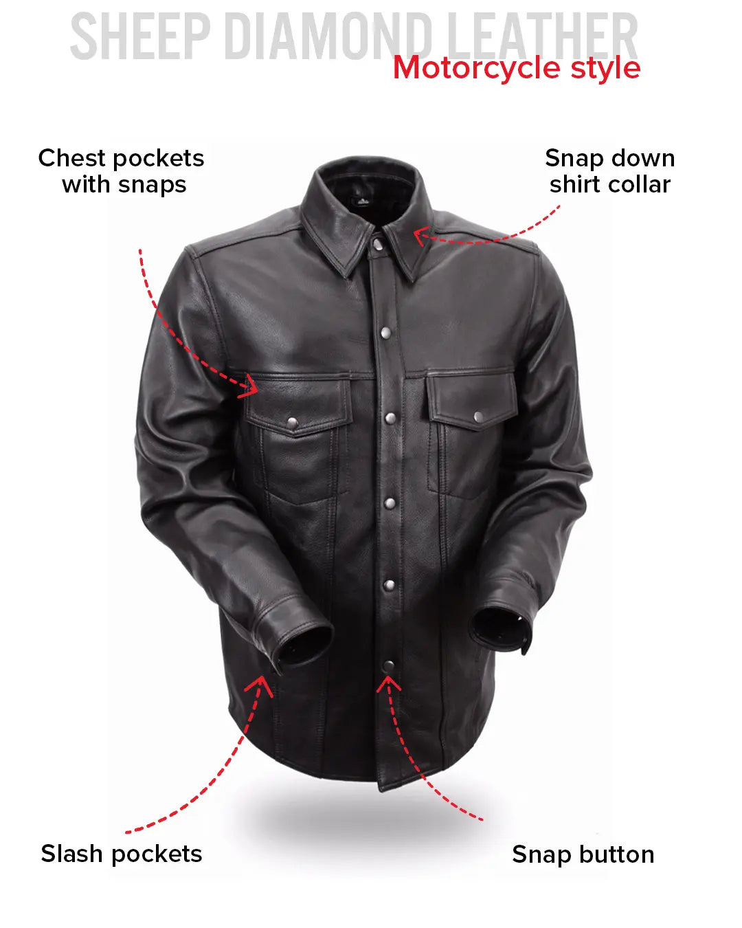 Milestone - Men's Motorcycle Leather Shirt – First MFG Co