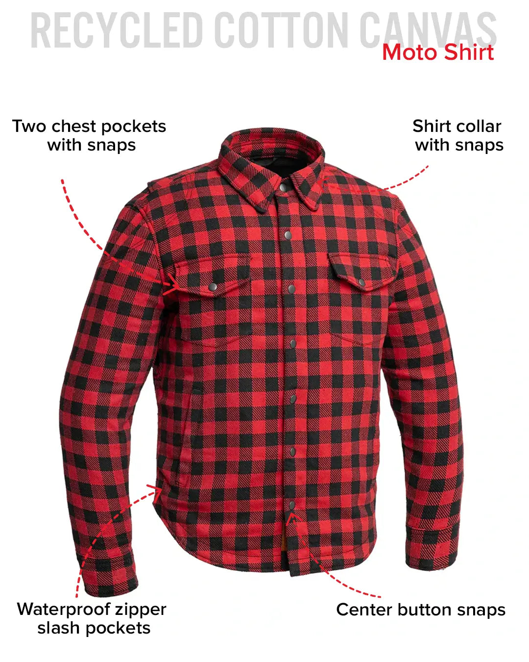 Canvas Moto Flannel Men's Shirt First Manufacturing Company