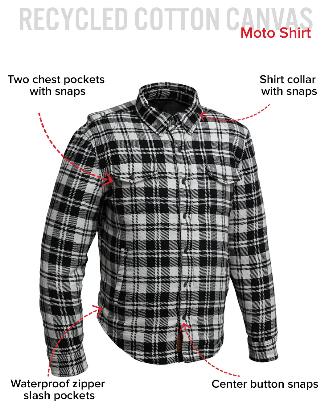 Canvas Moto Flannel Men's Shirt First Manufacturing Company