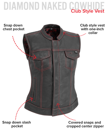 Jessica - Women's Club Style Leather Vest (Limited Edition)
