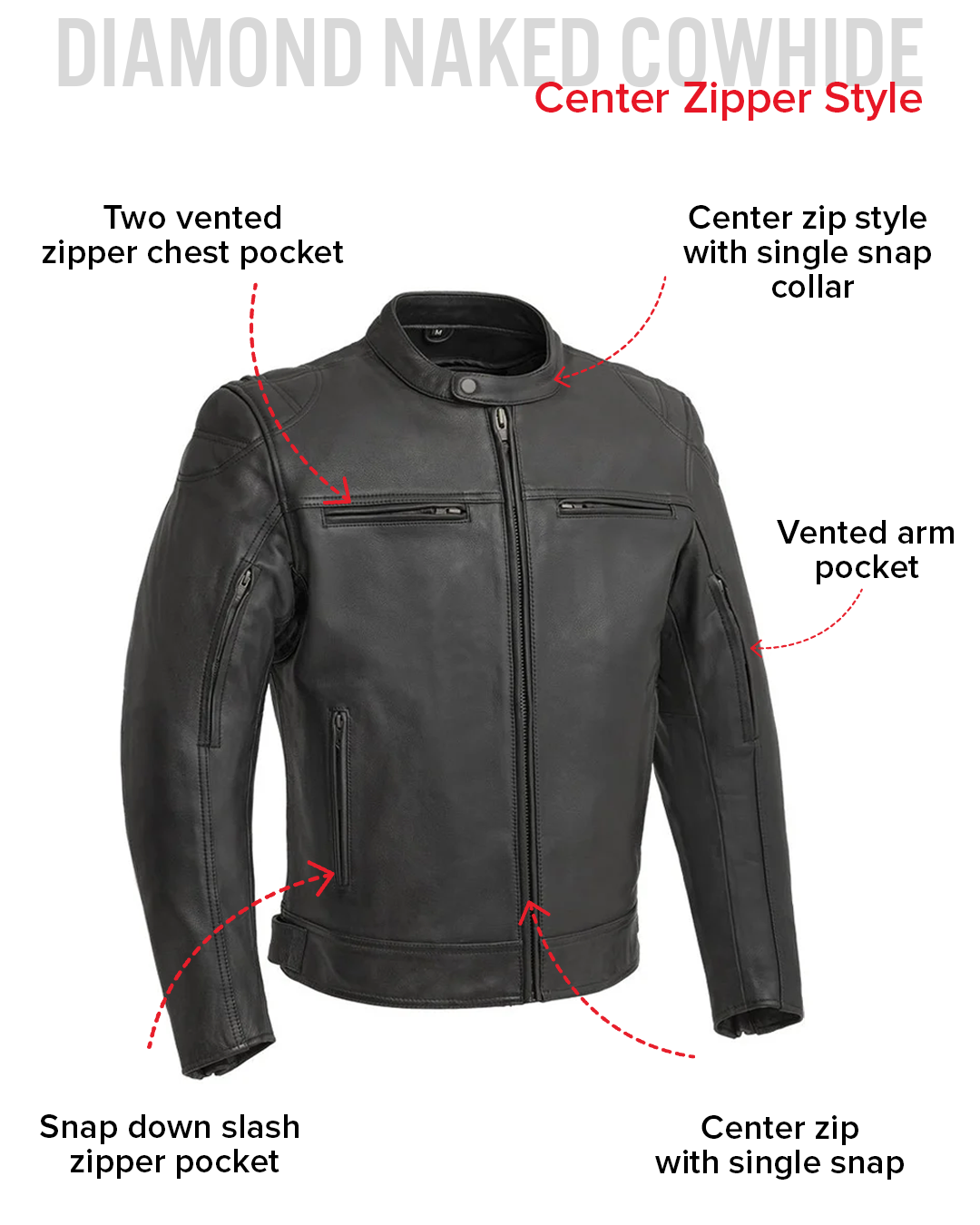 Top Performer Men's Motorcycle Leather Jacket - First MFG Co