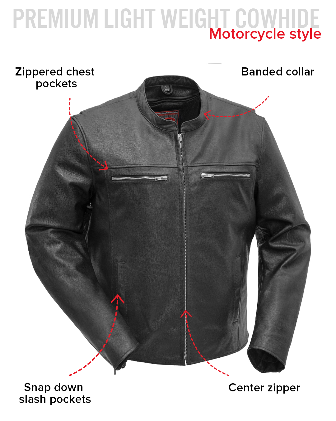 Rocky Men's Motorcycle Leather Jacket – First MFG Co
