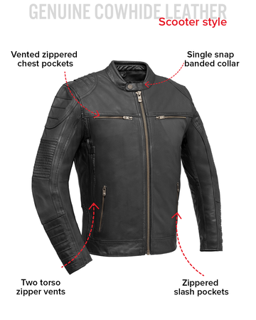 Raptor Men's Motorcycle Leather Jacket - First MFG Co