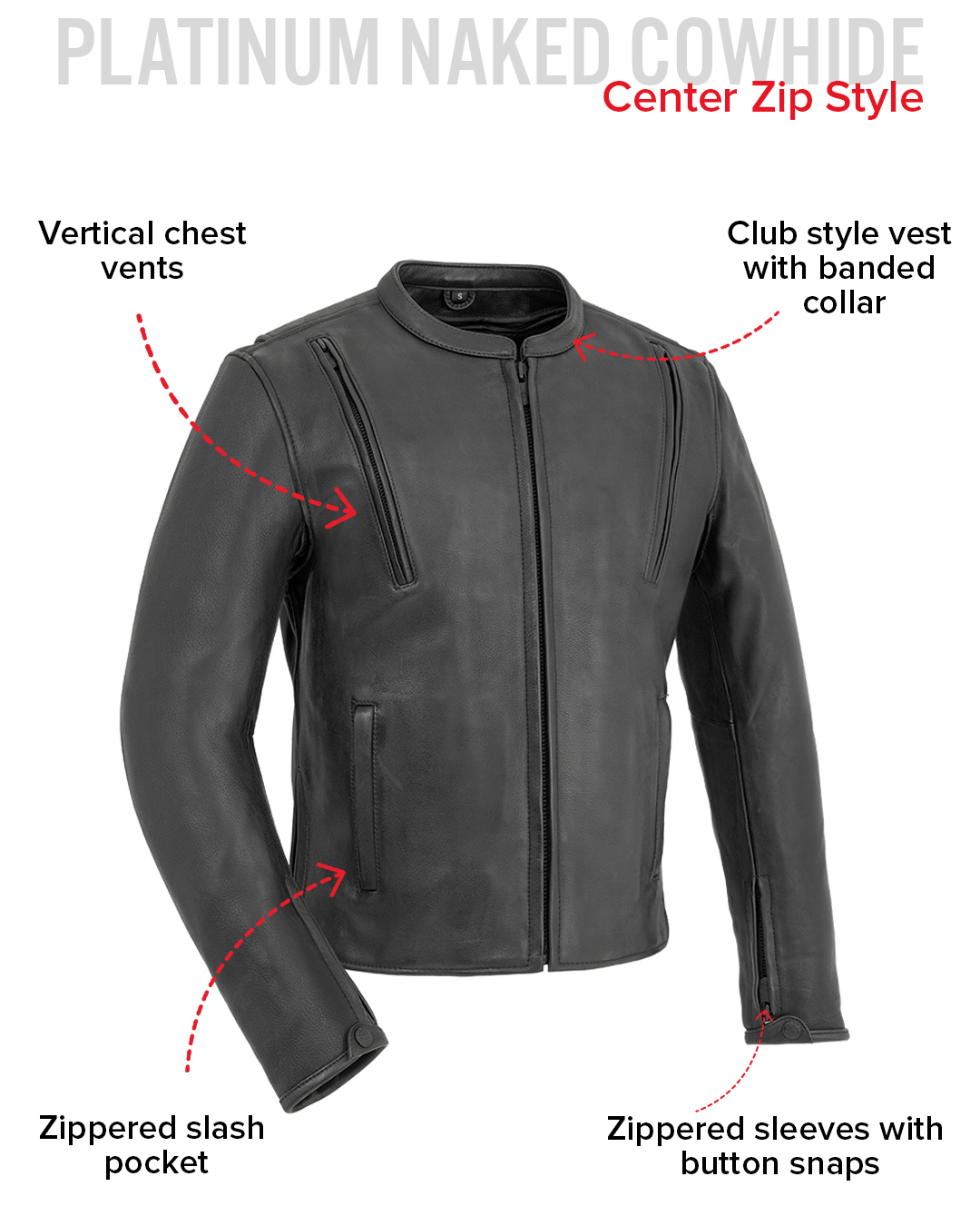 Revolt Men's Motorcycle Leather Jacket - First MFG Co