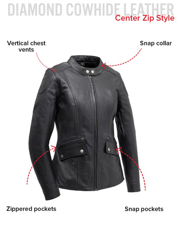 ジャケット・アウター NO ID. LEATHER MOTORCYCLE JKT size1 Jewel - Women's Motorcycle Leather Jacket – First MFG Co