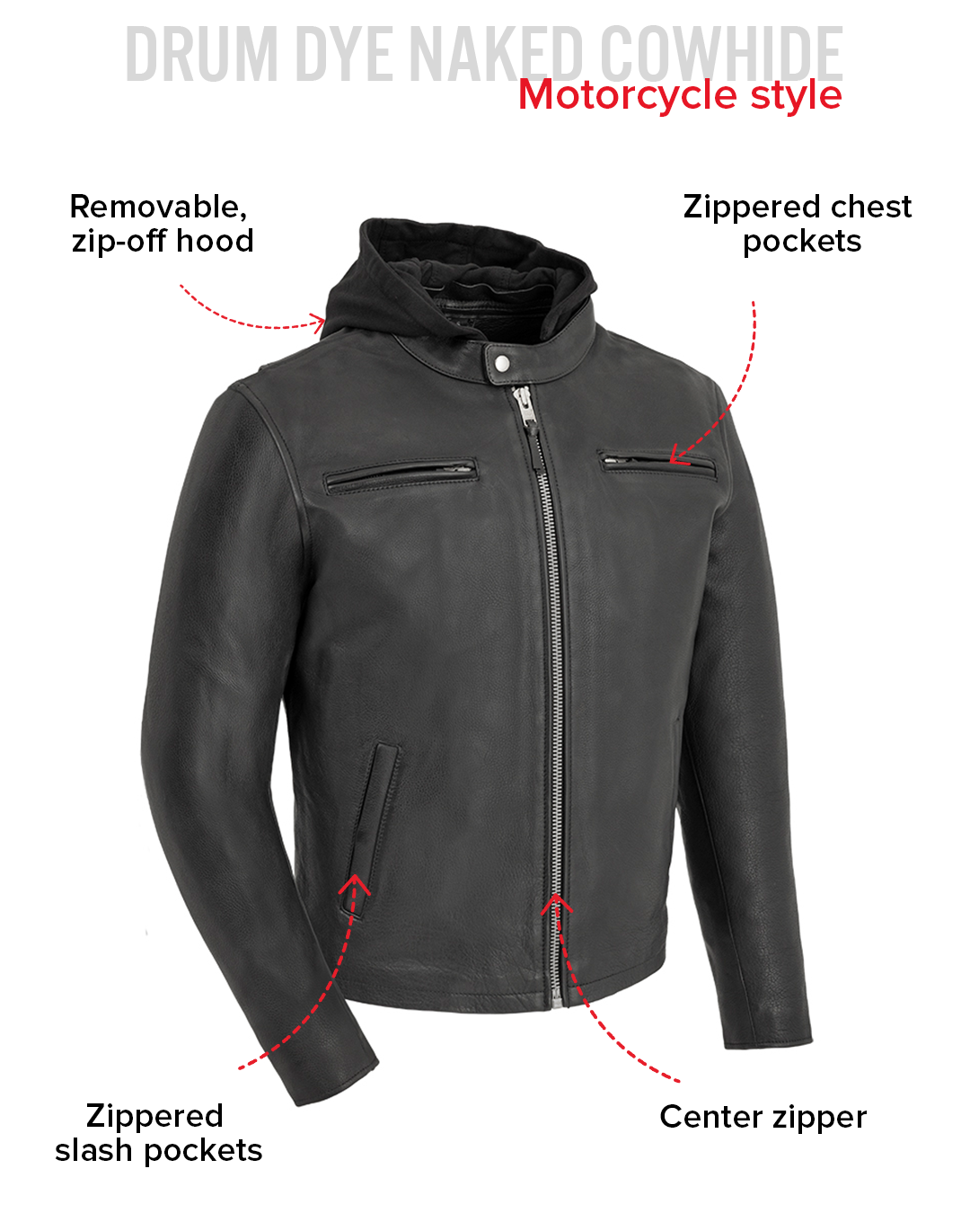 Street Cruiser Mens Motorcycle Leather Jacket – First MFG Co