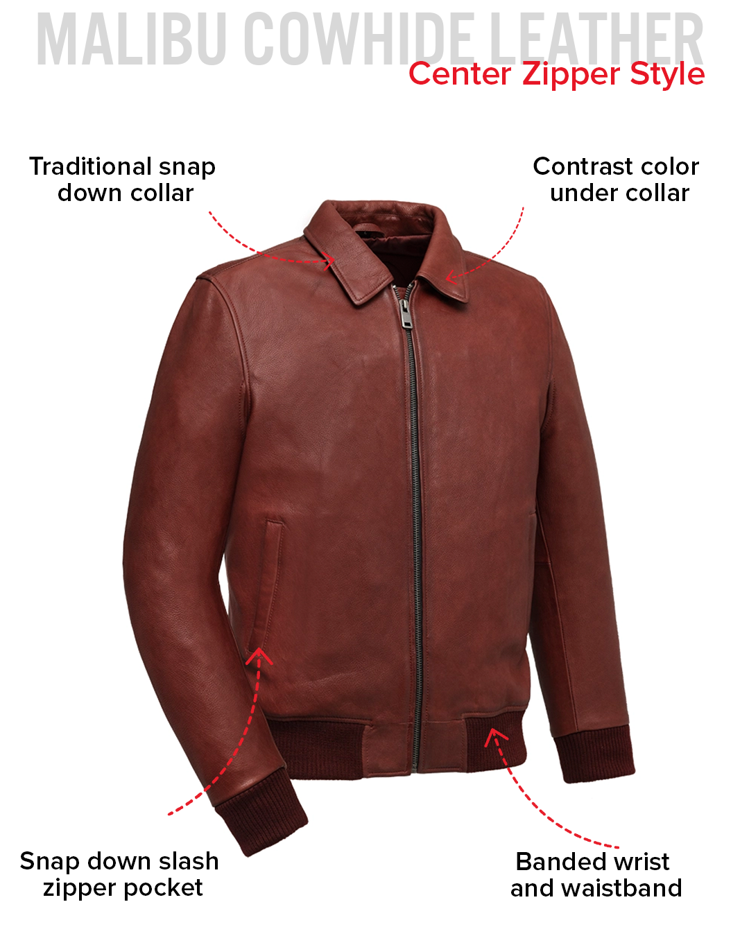 Moto Bomber - Men's Leather Jacket