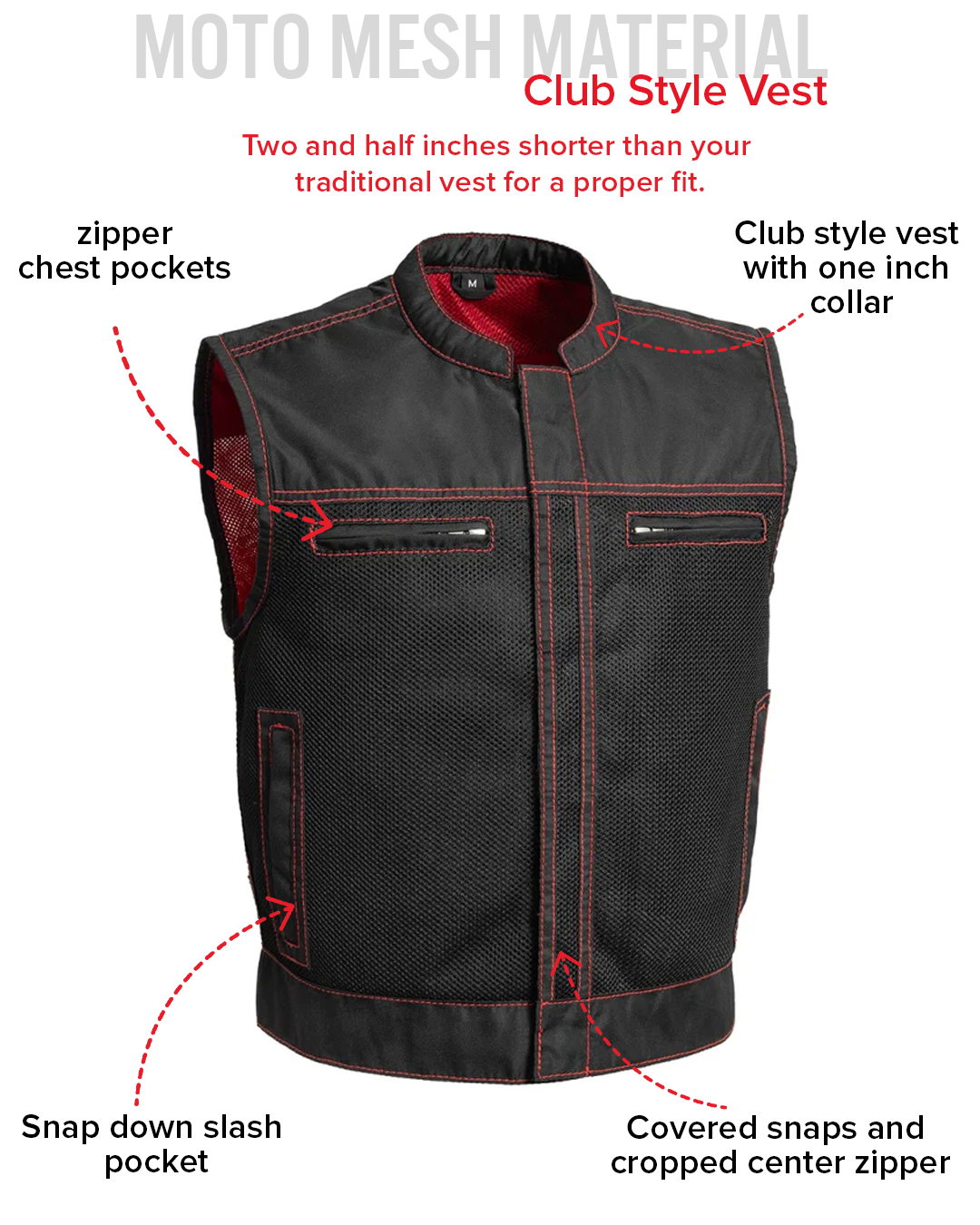 Lowrider Moto Mesh Men's Motorcycle Vest