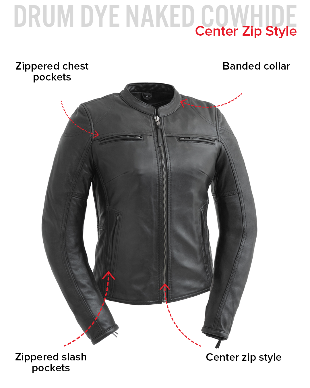 Supastar - Women's Motorcycle Leather Jacket - First MFG Co