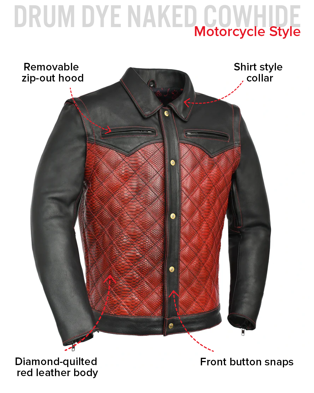 Redstrike Men’s Motorcycle Leather Jacket Men's Leather Jacket Jackets