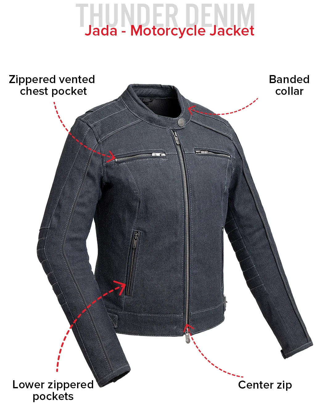 Jada - Women's Thunder Denim Jacket Women's Leather Jacket Jackets