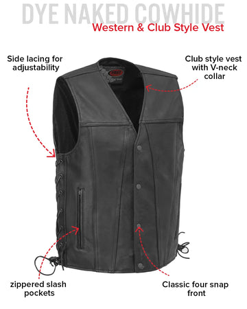 Gambler Men's Motorcycle Leather Vest – First MFG Co