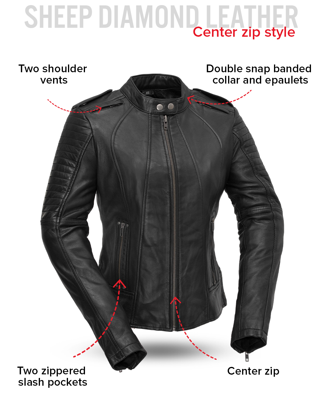 Biker - Women's Motorcycle Leather Jacket Women's Leather Jacket Jackets
