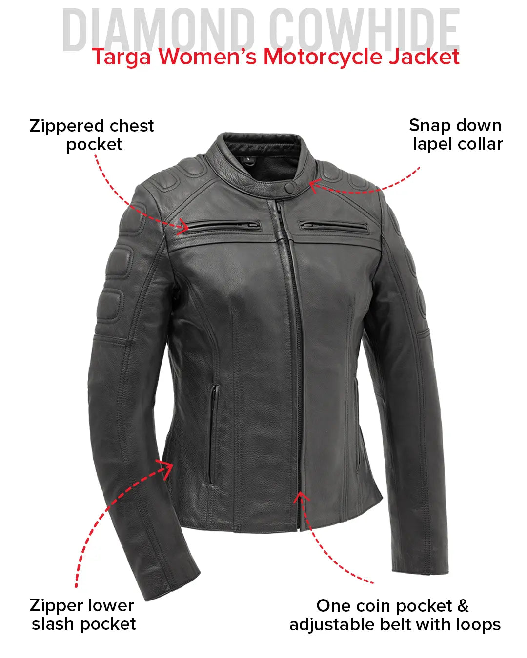 Targa - Women's Motorcycle Leather Jacket – First MFG Co