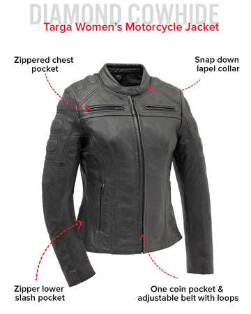 Targa - Women's Motorcycle Leather Jacket – First MFG Co