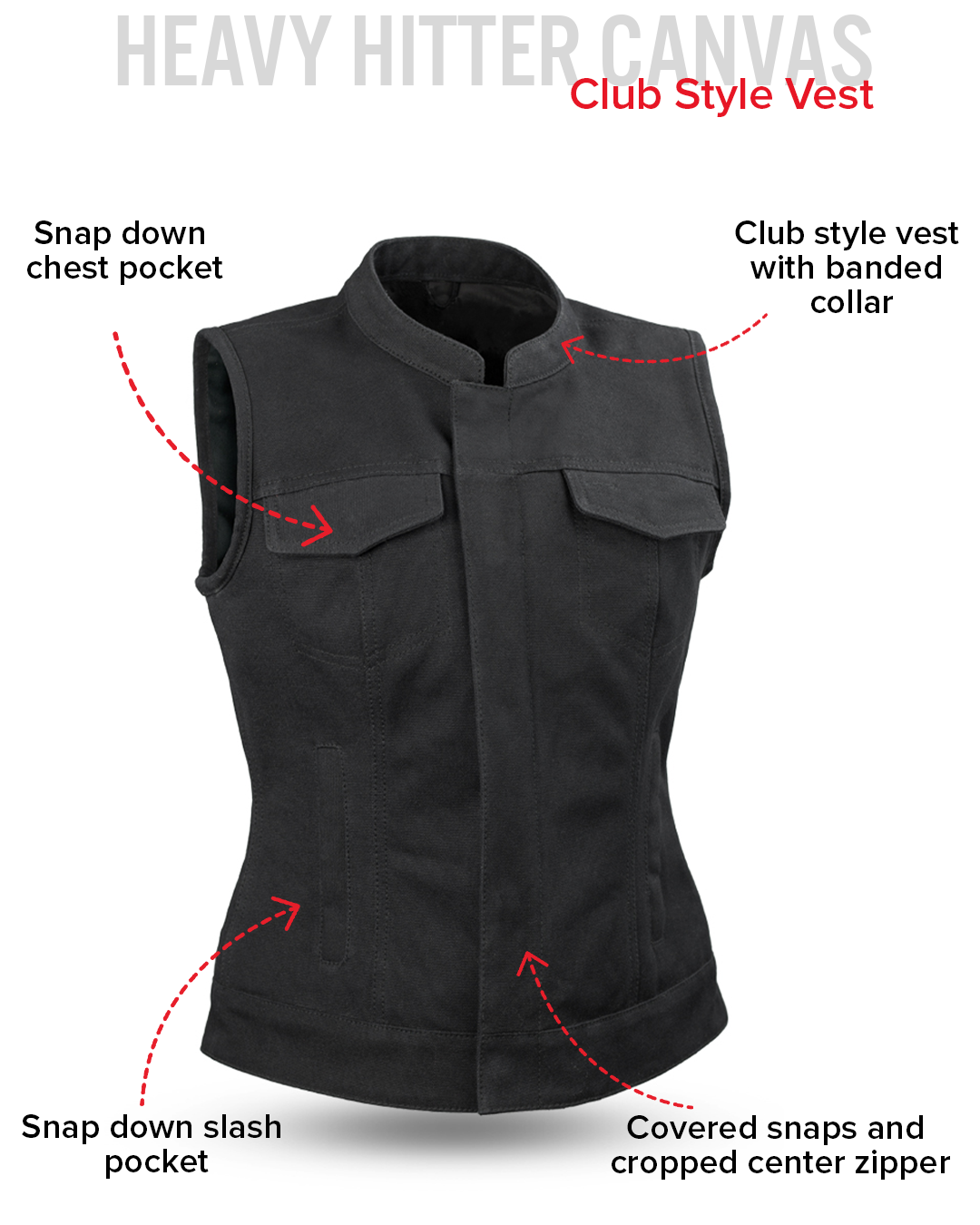 Ludlow Women's Motorcycle Denim Vest Women's Denim Vest Vests