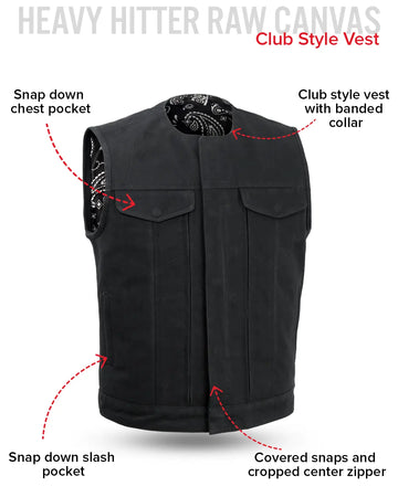 Fairfax V2 - Men's Motorcycle 20oz. Canvas Vest