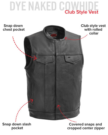 No Rival - Men's Motorcycle Leather Vest – First MFG Co