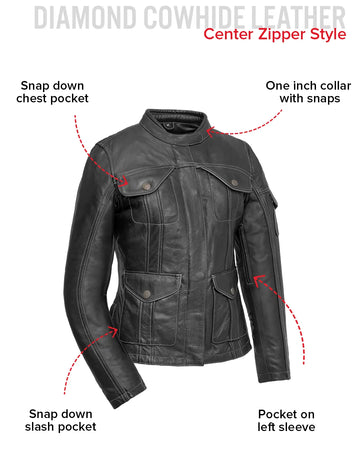 Outlander - Women's Motorcycle Leather Jacket – First MFG Co