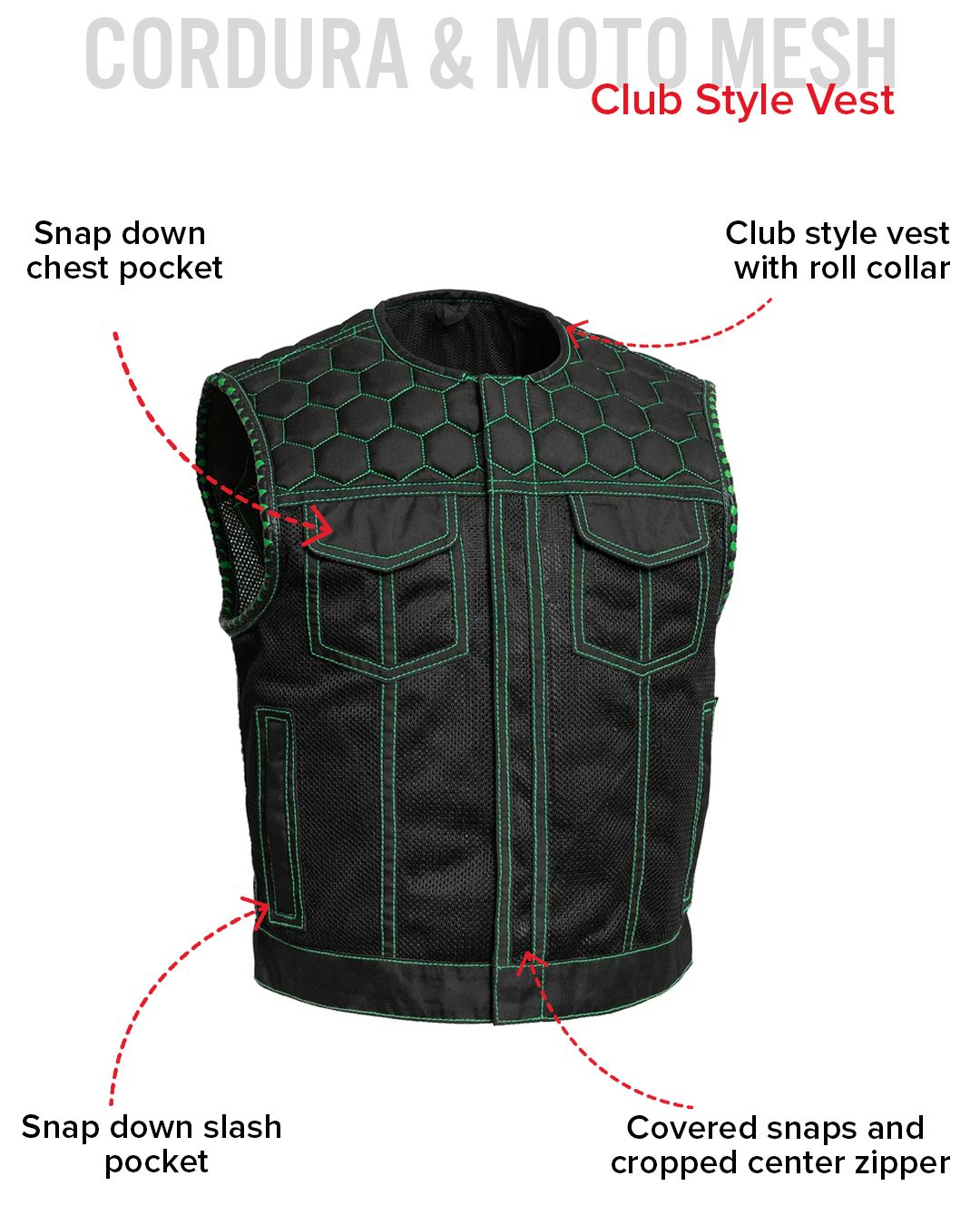 Lowside Hornet Moto Mesh Men's Club Style Vest