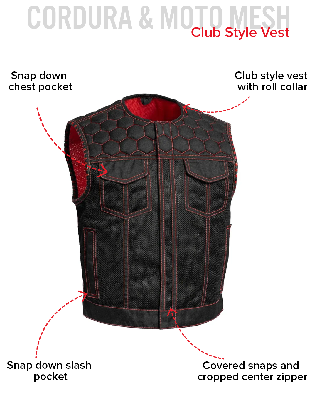 Lowside Hornet Moto Mesh Men's Club Style Vest