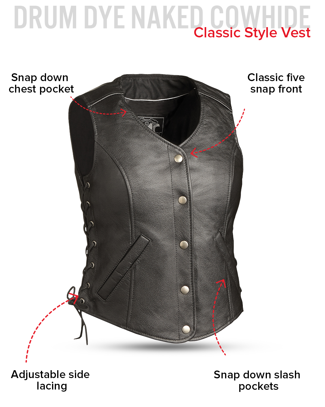 Honey Badger - Women's Motorcycle Leather Vest