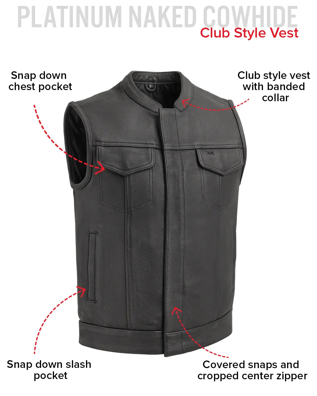Hotshot Men's Motorcycle Leather Vest – First MFG Co