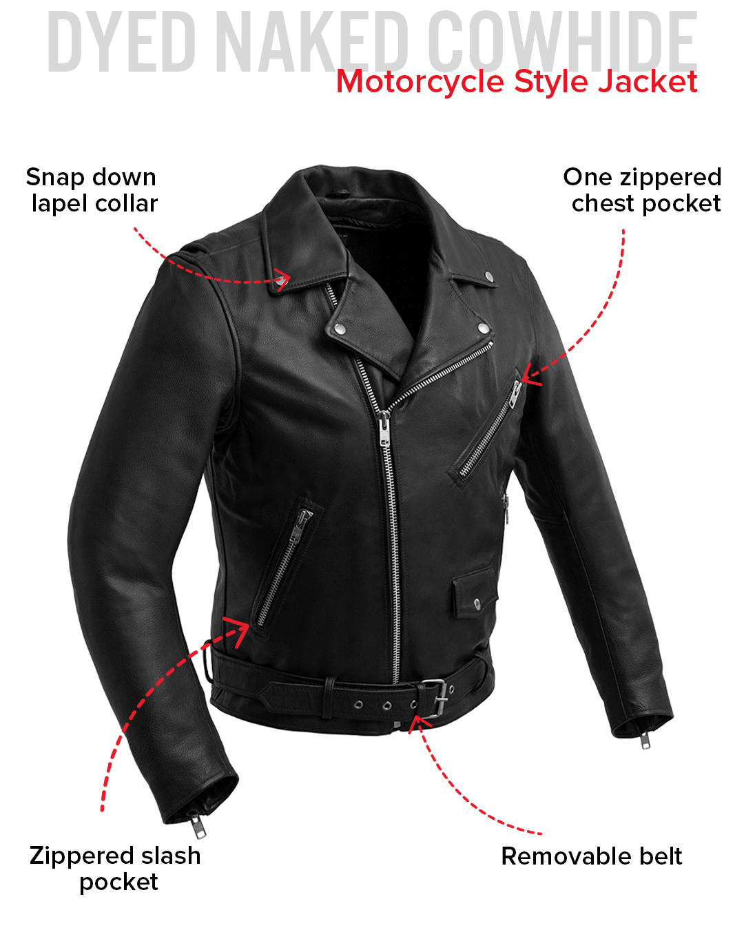 Fillmore Men's Motorcycle Leather Jacket Fillmore Men's Motorcycle Leather Jacket
