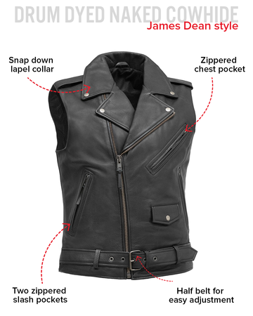 Rockin - Men's Motorcycle Leather Vest – First MFG Co Rockin - Men's Motorcycle Leather Vest – First MFG Co
