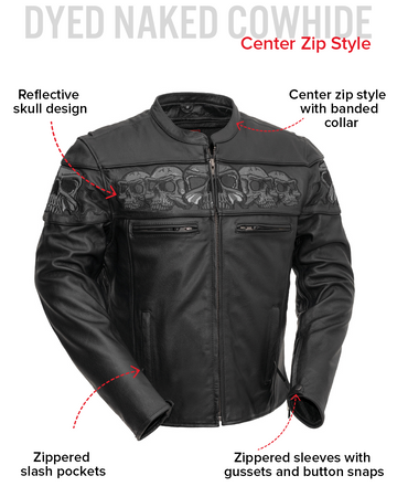 Savage Skulls Men's Motorcycle Leather Jacket – First MFG Co Savage Skulls Men's Motorcycle Leather Jacket – First MFG Co