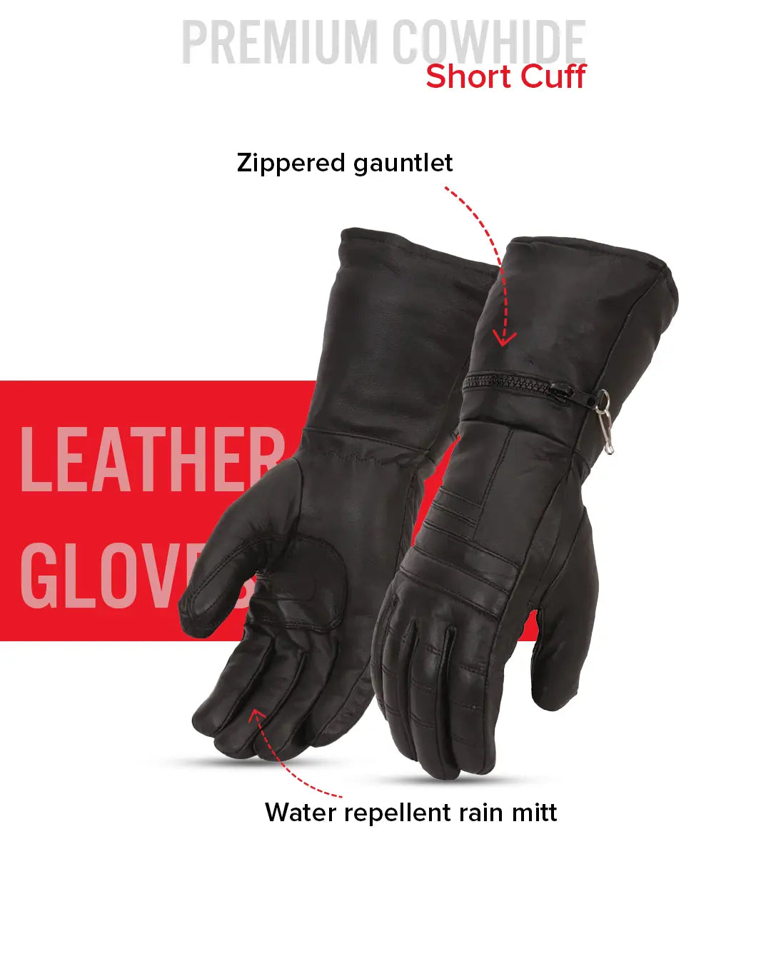 Black Rock - Men's Motorcycle Leather Gloves – First MFG Co