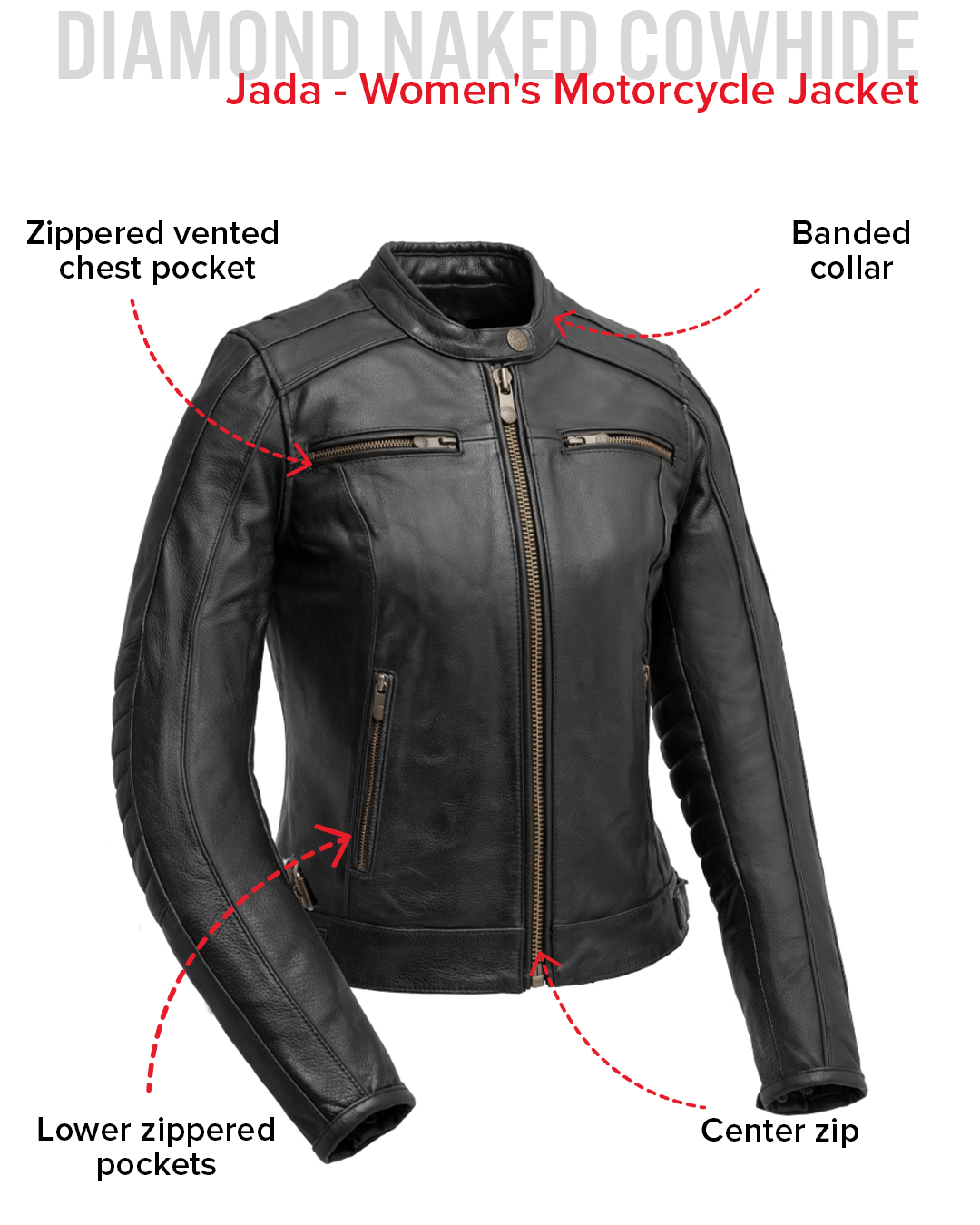Jada - Women's Leather Motorcycle Jacket – First MFG Co Jada - Women's Leather Motorcycle Jacket – First MFG Co