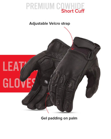 Blitz – Motorradhandschuhe aus Leder für Herren – First MFG Co