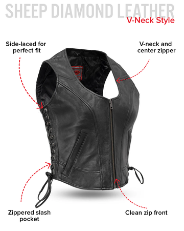 Raven - Women's Motor Fashion Style Leather Vest