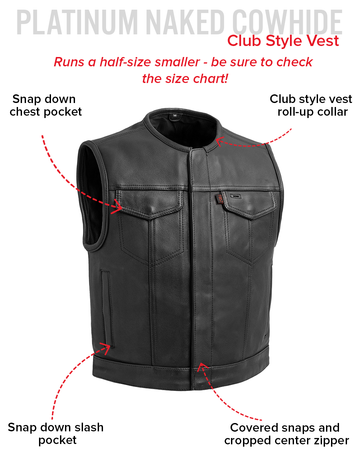 Lowside Men's Motorcycle Leather Vest - First MFG Co