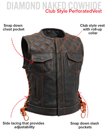 はなぽん【Col Pierrot 】ette Vest Bonnie Perforated Women's Motorcycle Leather Vest
