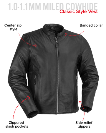 Ace Men's Motorcycle Leather Jacket - First MFG Co