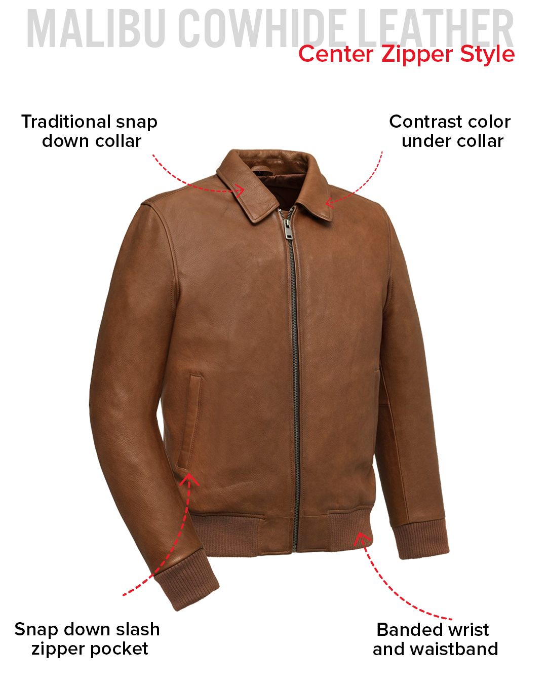 Moto Bomber - Men's Leather Jacket